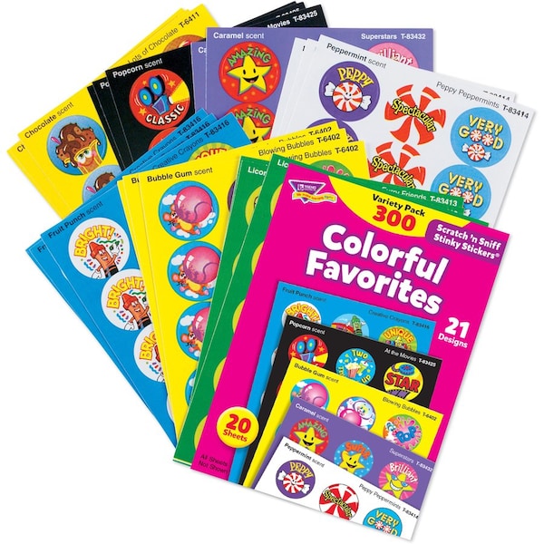 Colorful Favorites VP, Scratch N' Sniff, 300 Stickers, Multi